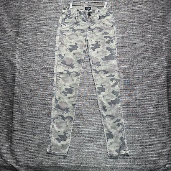 Hudson Jeans Womens Size 27 Green Camoflauge Collin Flap Skinny W44TIP - Picture 1 of 16